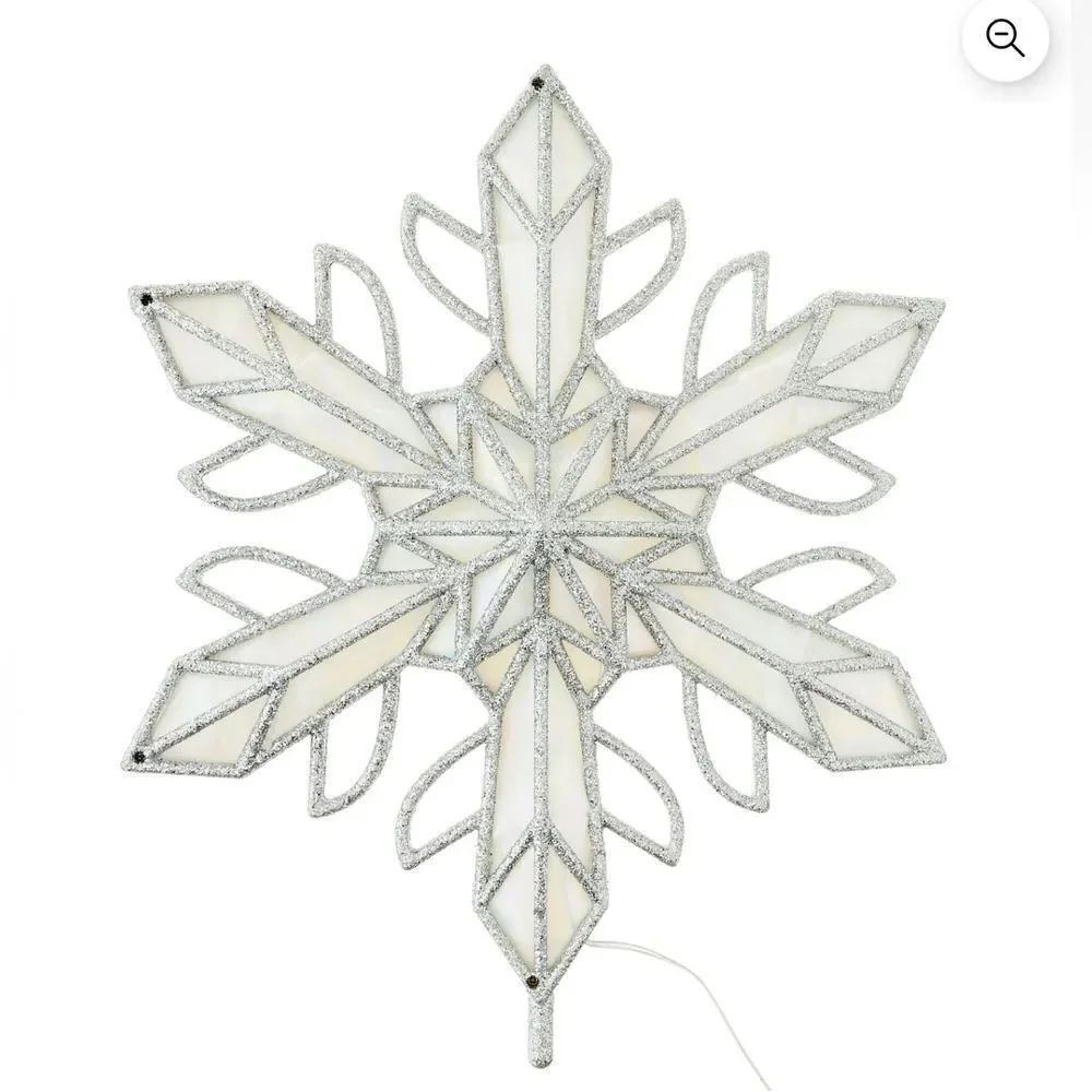 LED Snowflake Christmas Tree Topper, Silver, 15.75", by Holiday Time, New
